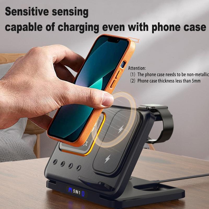 Wireless Chargers Stand 5 In1 (iPhone, Apple Watch, EarPods)