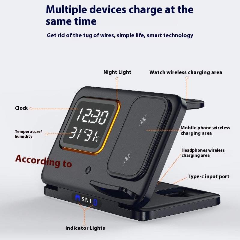 Wireless Chargers Stand 5 In1 (iPhone, Apple Watch, EarPods)