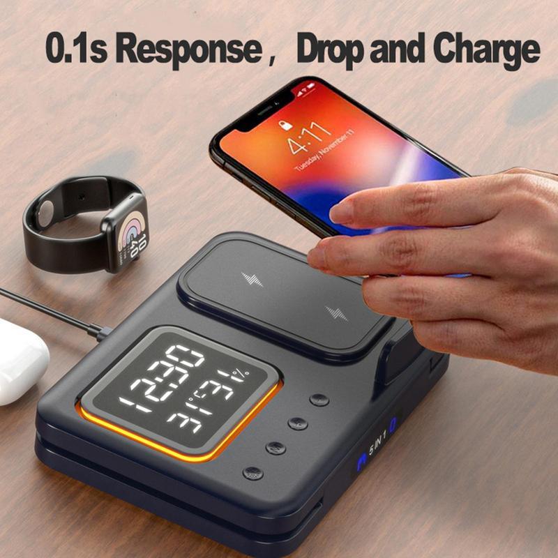 Wireless Chargers Stand 5 In1 (iPhone, Apple Watch, EarPods)