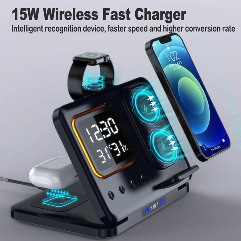 Wireless Chargers Stand 5 In1 (iPhone, Apple Watch, EarPods)