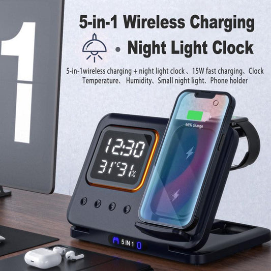 Wireless Chargers Stand 5 In1 (iPhone, Apple Watch, EarPods)